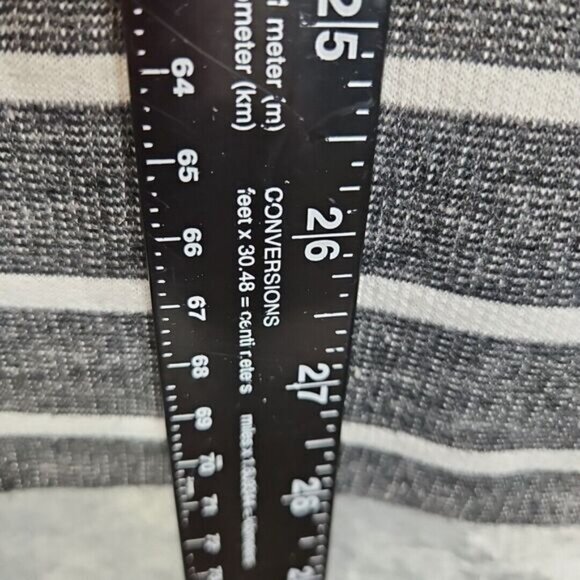 Loft Women's Gray White Zip Side Top  Lg top pullover long sleeve cotton blend - Picture 3 of 9